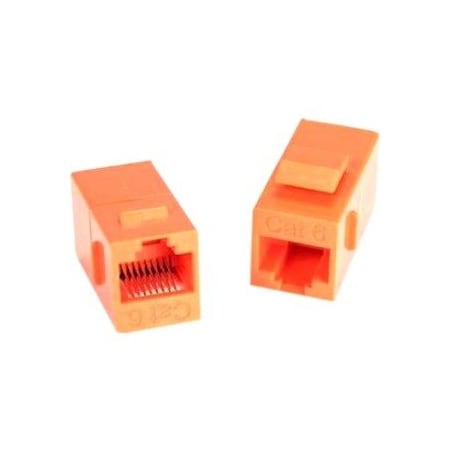 Unirise Usa Cat6 Rj45 Keystone In-Line Coupler, Org C6-CPLR-ORG